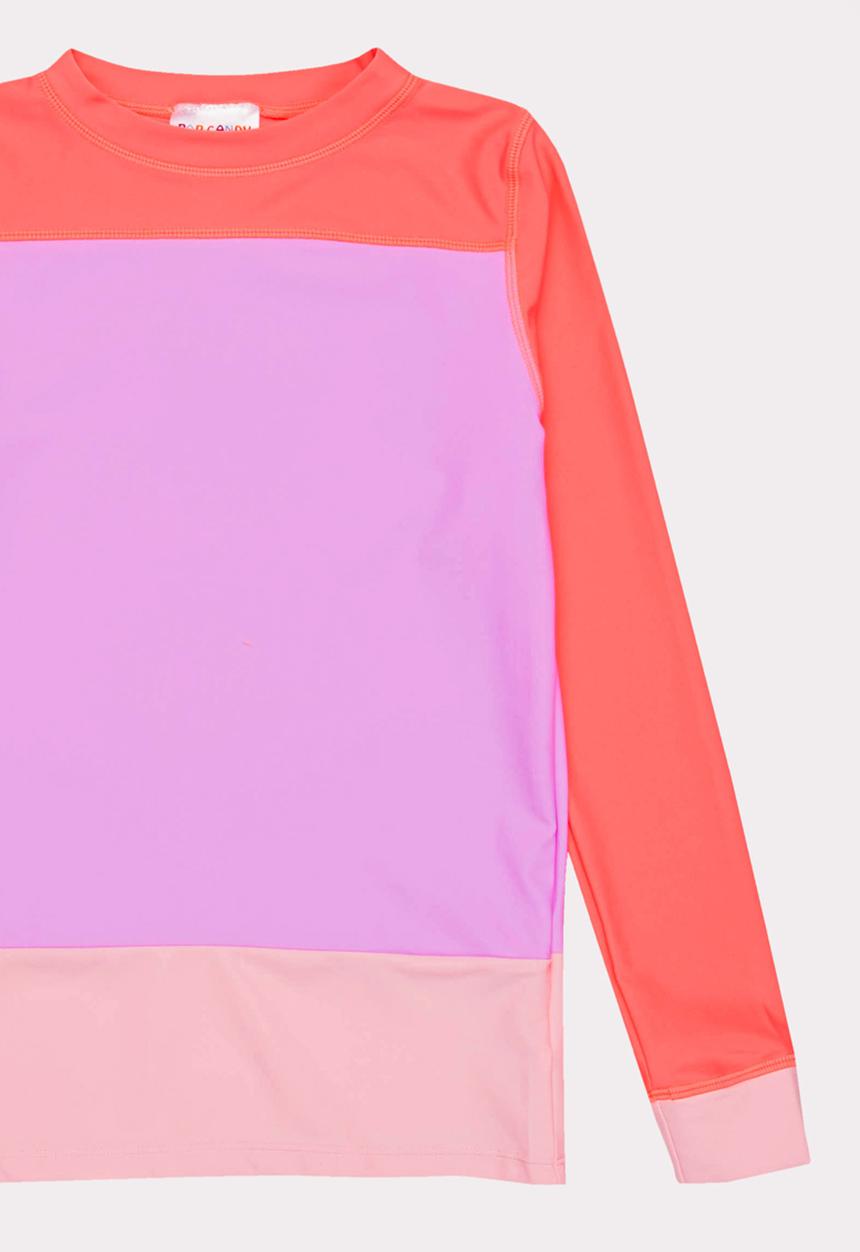 Pop Candy - Colour Block Rashvest Mid Pink