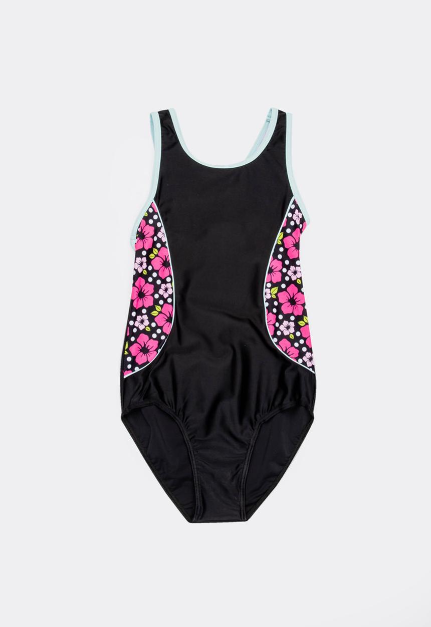 Pop Candy - Panel Printed Swimsuit Black