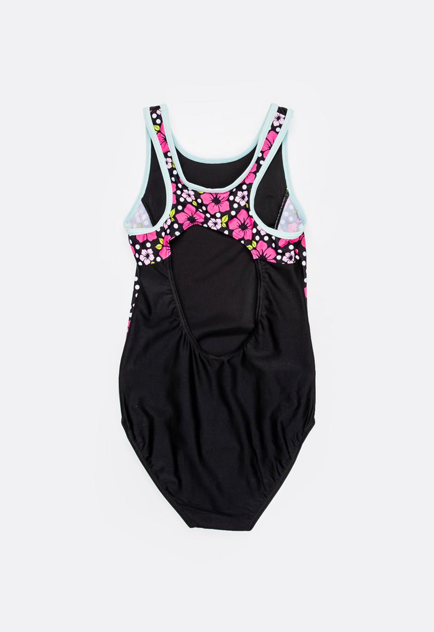 Pop Candy - Panel Printed Swimsuit Black