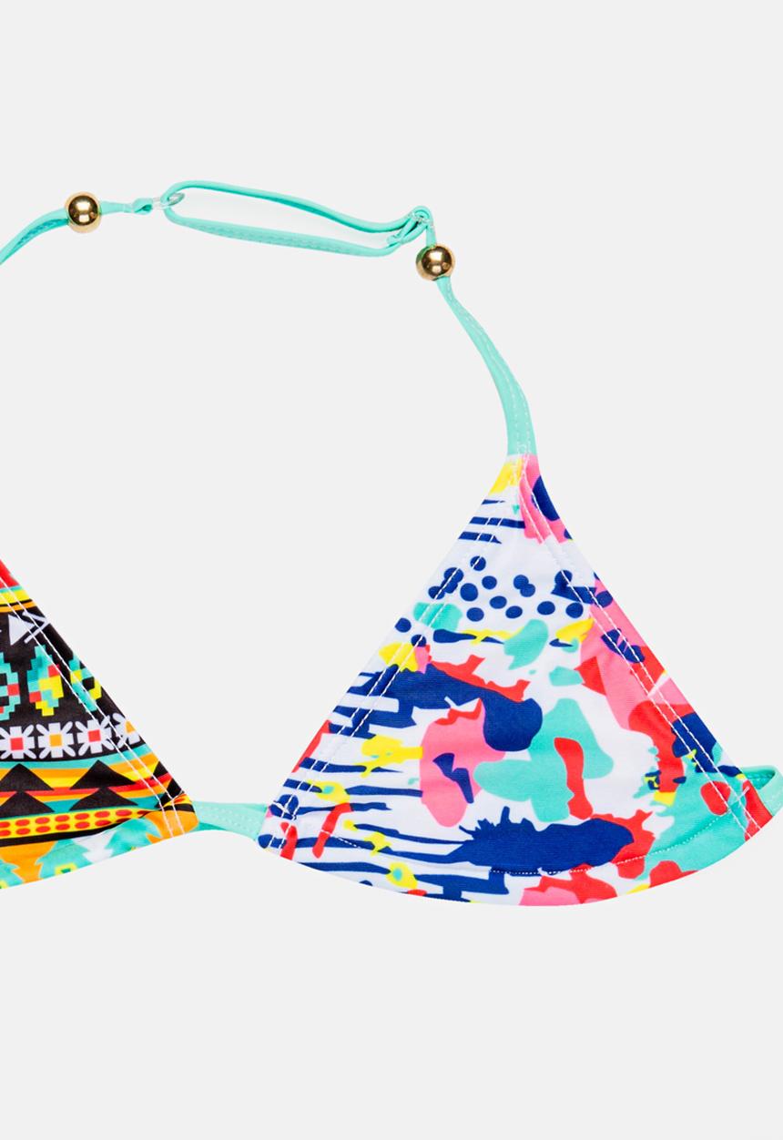 Pop Candy - Printed colour block bikini - mint 