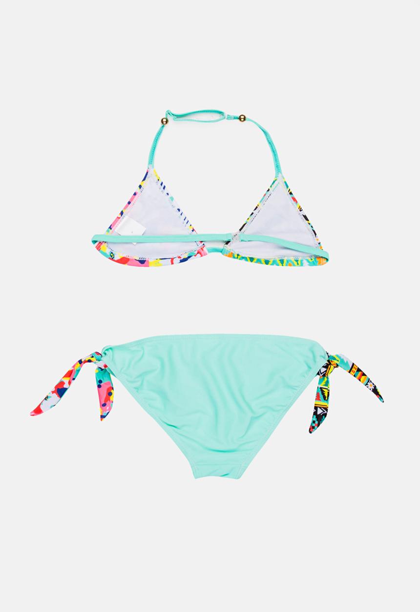 Pop Candy - Printed colour block bikini - mint 