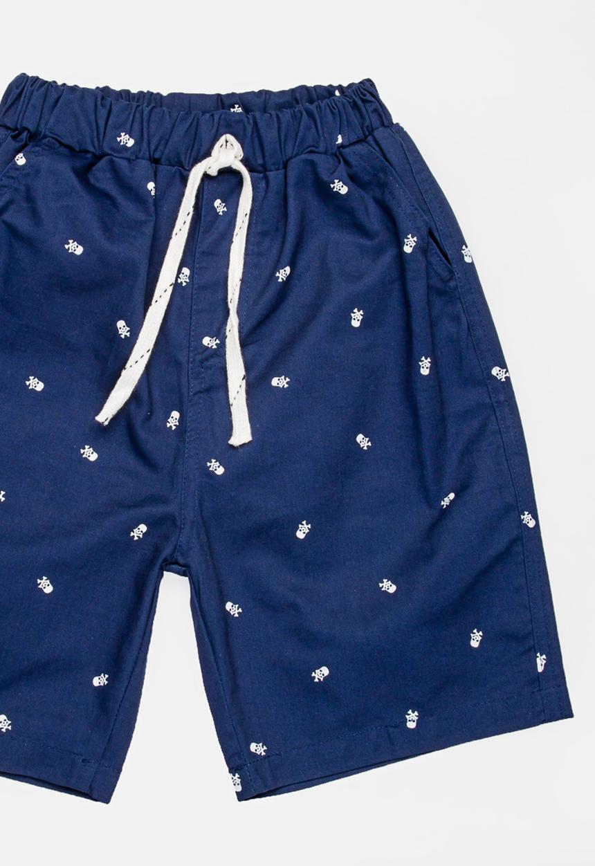 Pop Candy - Skull printed shorts - navy