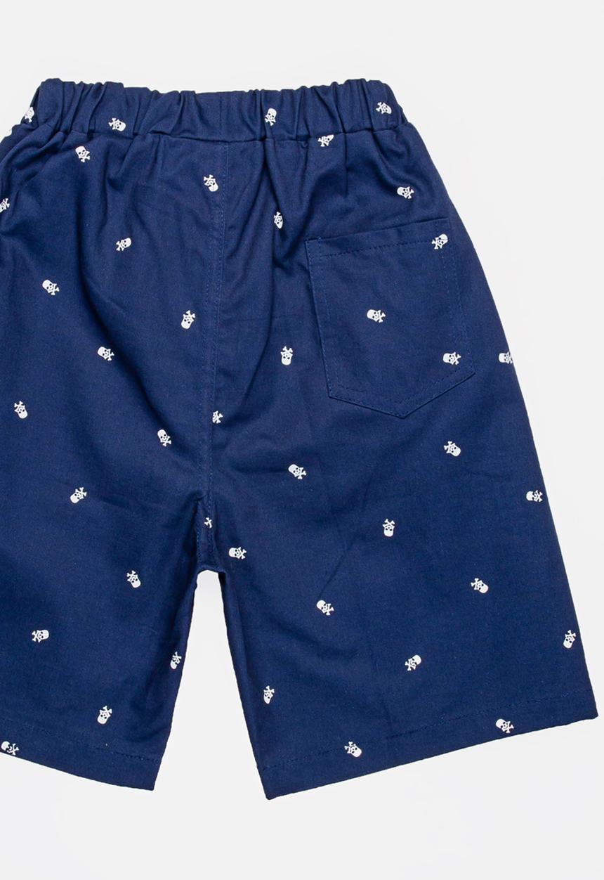 Pop Candy - Skull printed shorts - navy