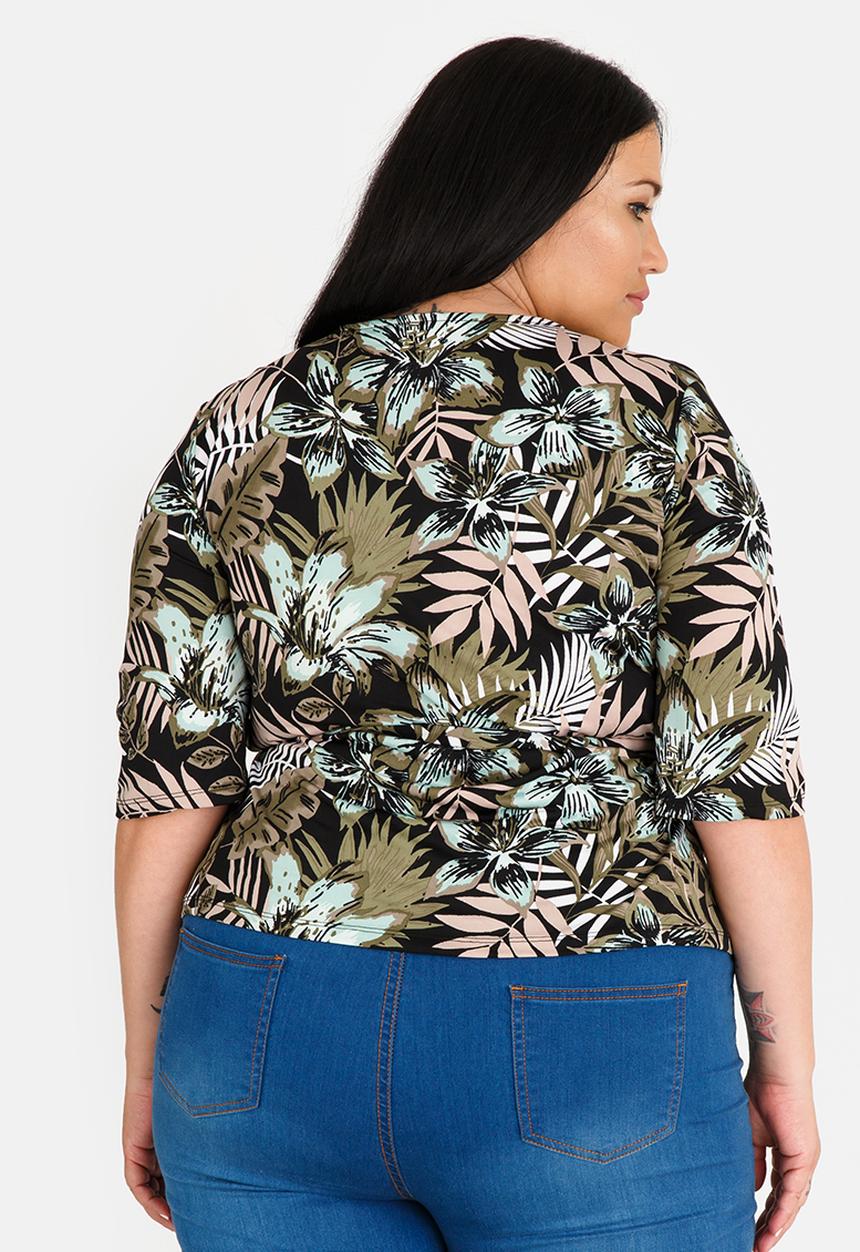 STYLE REPUBLIC PLUS - Volume Tie Wrap Top Multi-colour