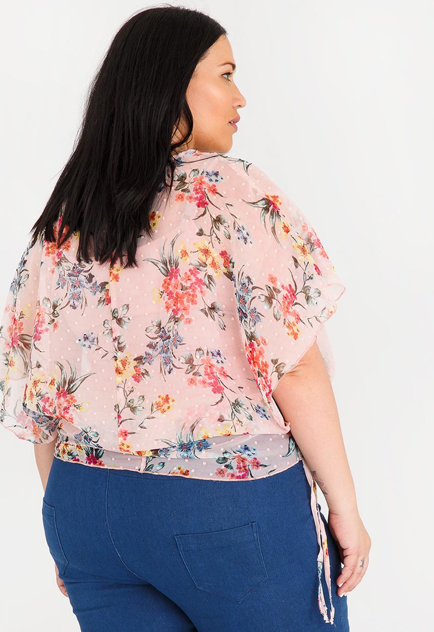 edit Plus - Tie detail blouse - pink