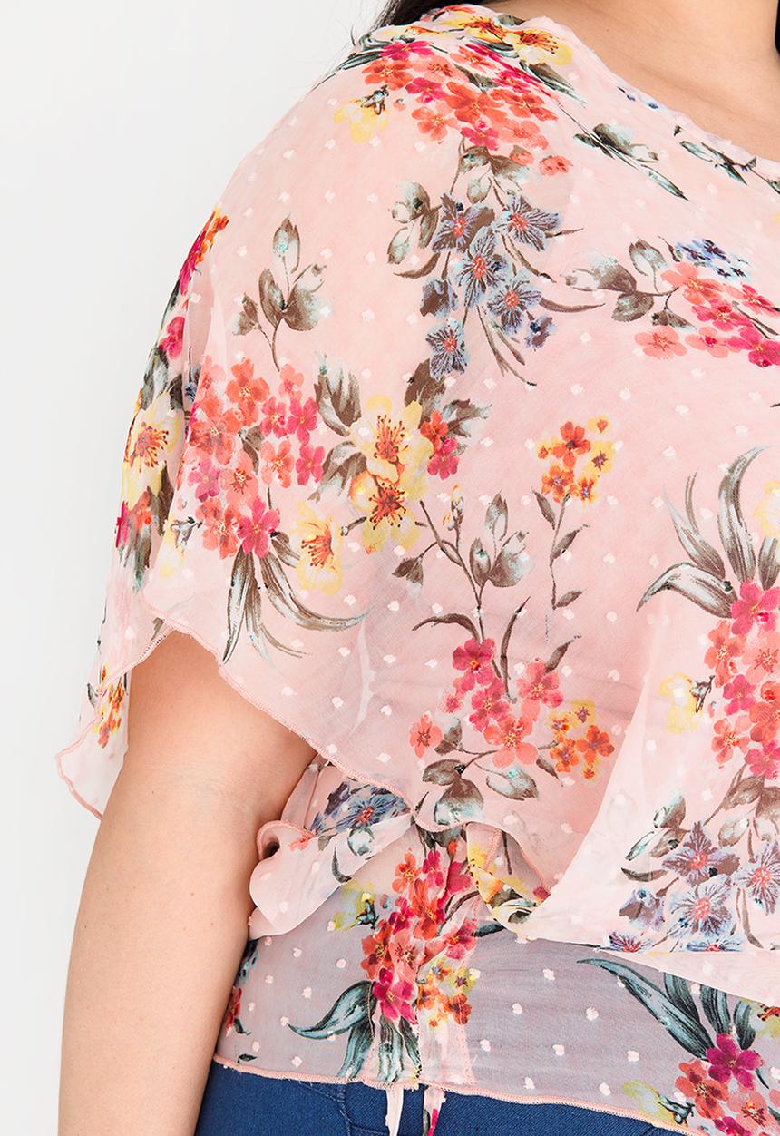 edit Plus - Tie detail blouse - pink