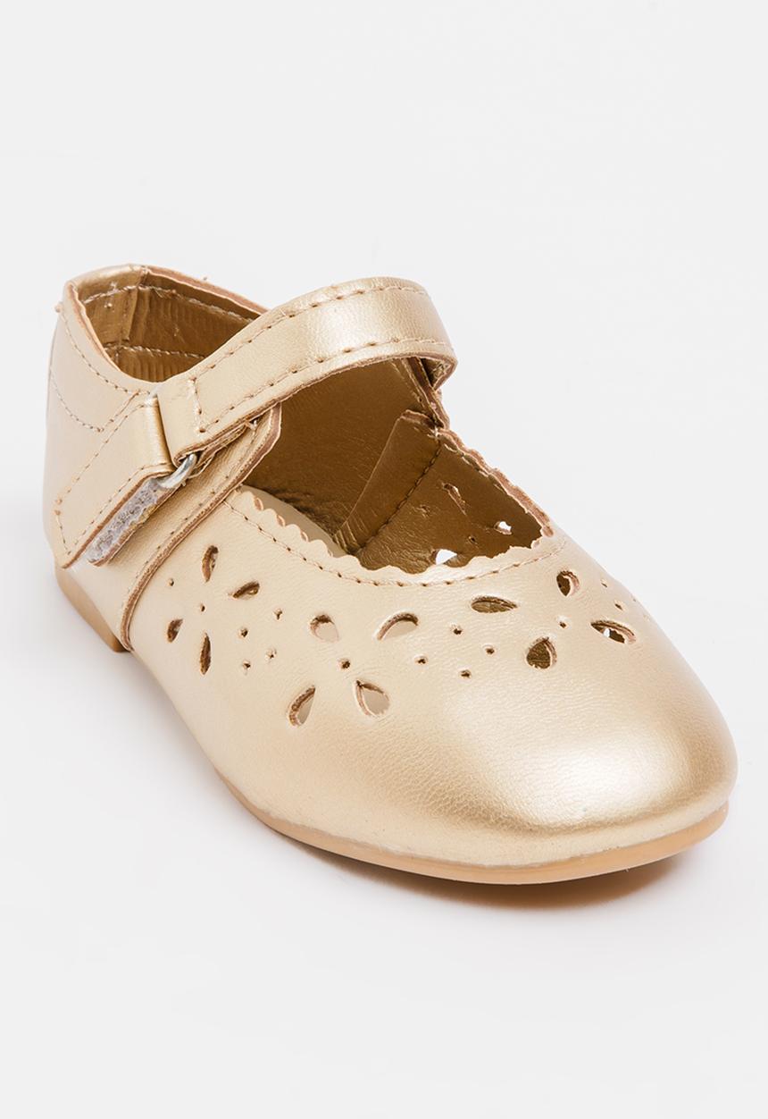 Pop Candy - Velcro Strap  Pump Gold