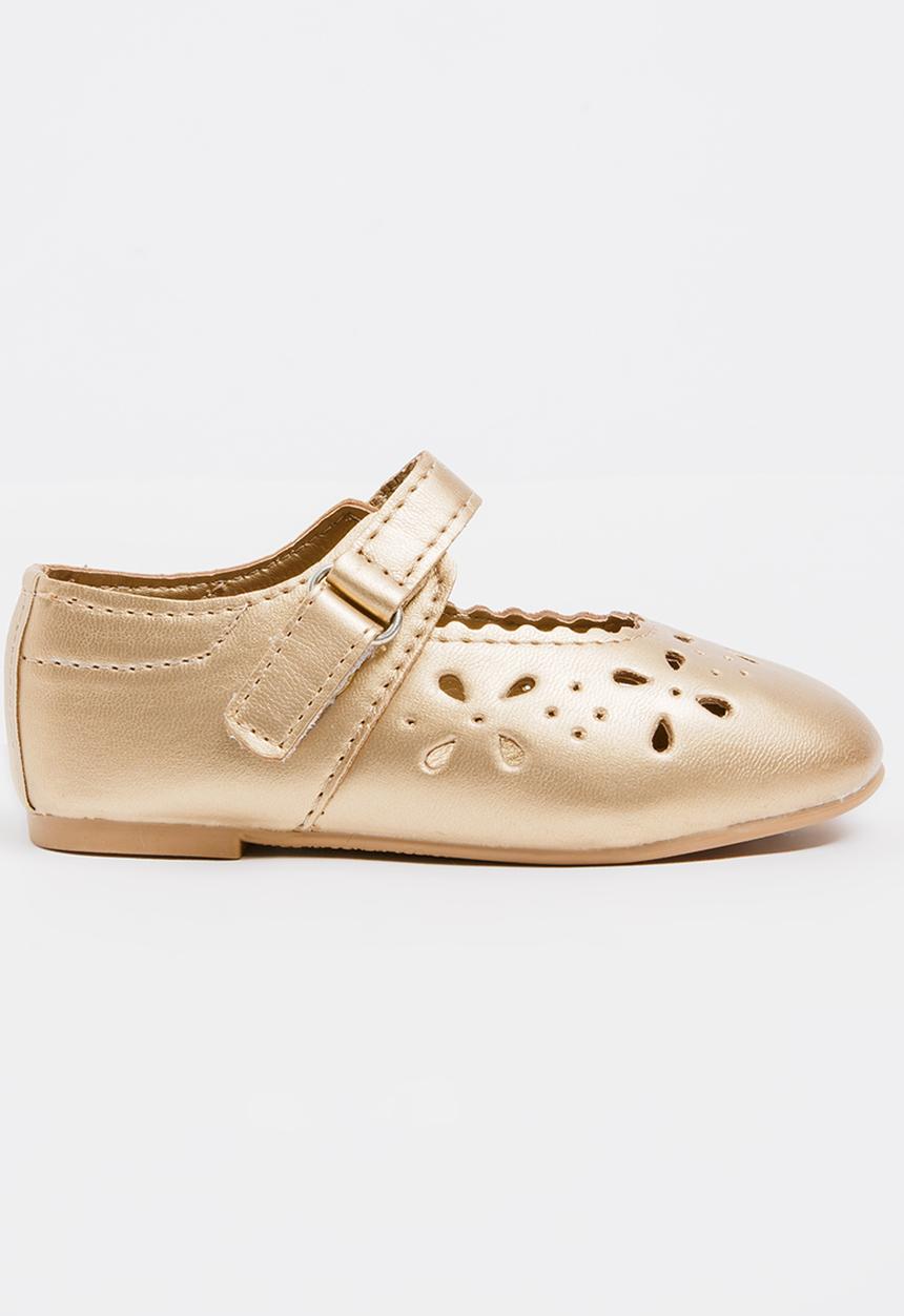 Pop Candy - Velcro Strap  Pump Gold
