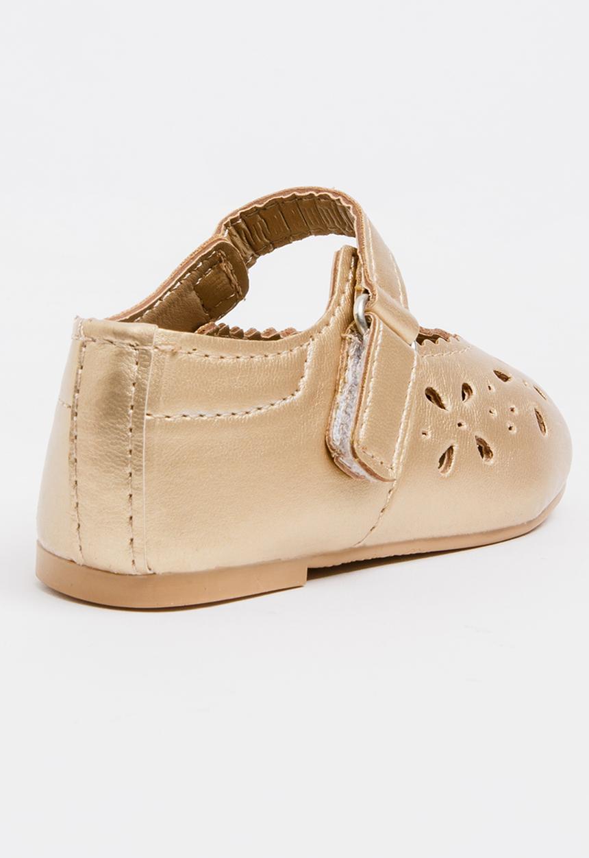 Pop Candy - Velcro Strap  Pump Gold
