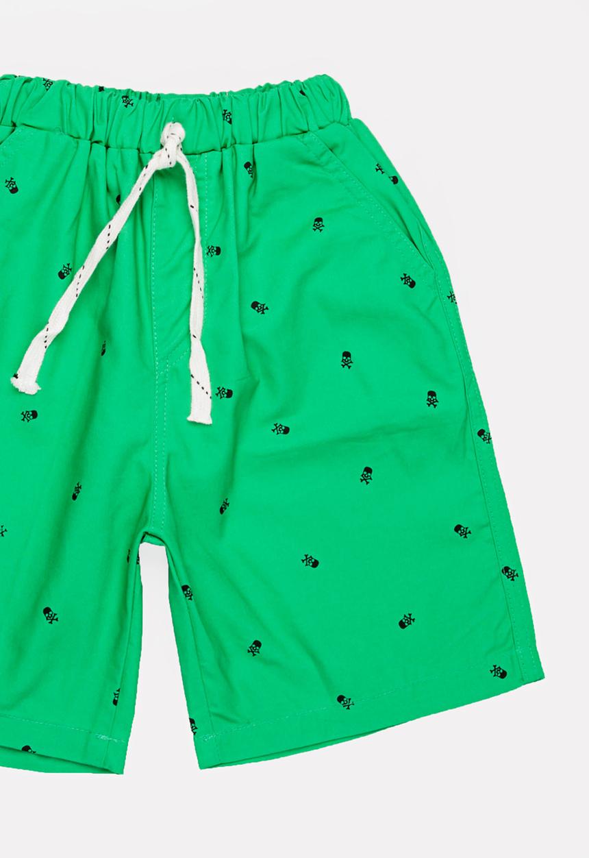 Pop Candy - Skull printed shorts - green
