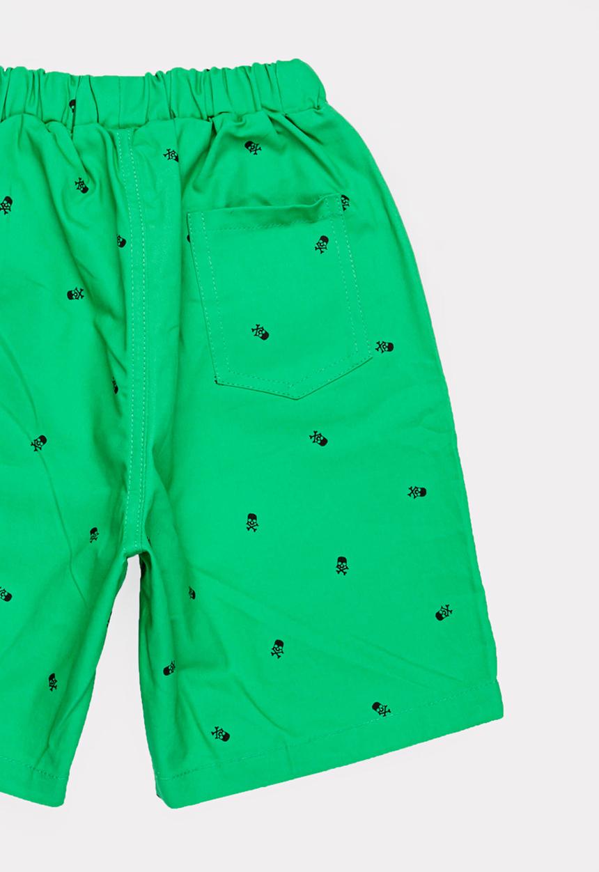 Pop Candy - Skull printed shorts - green