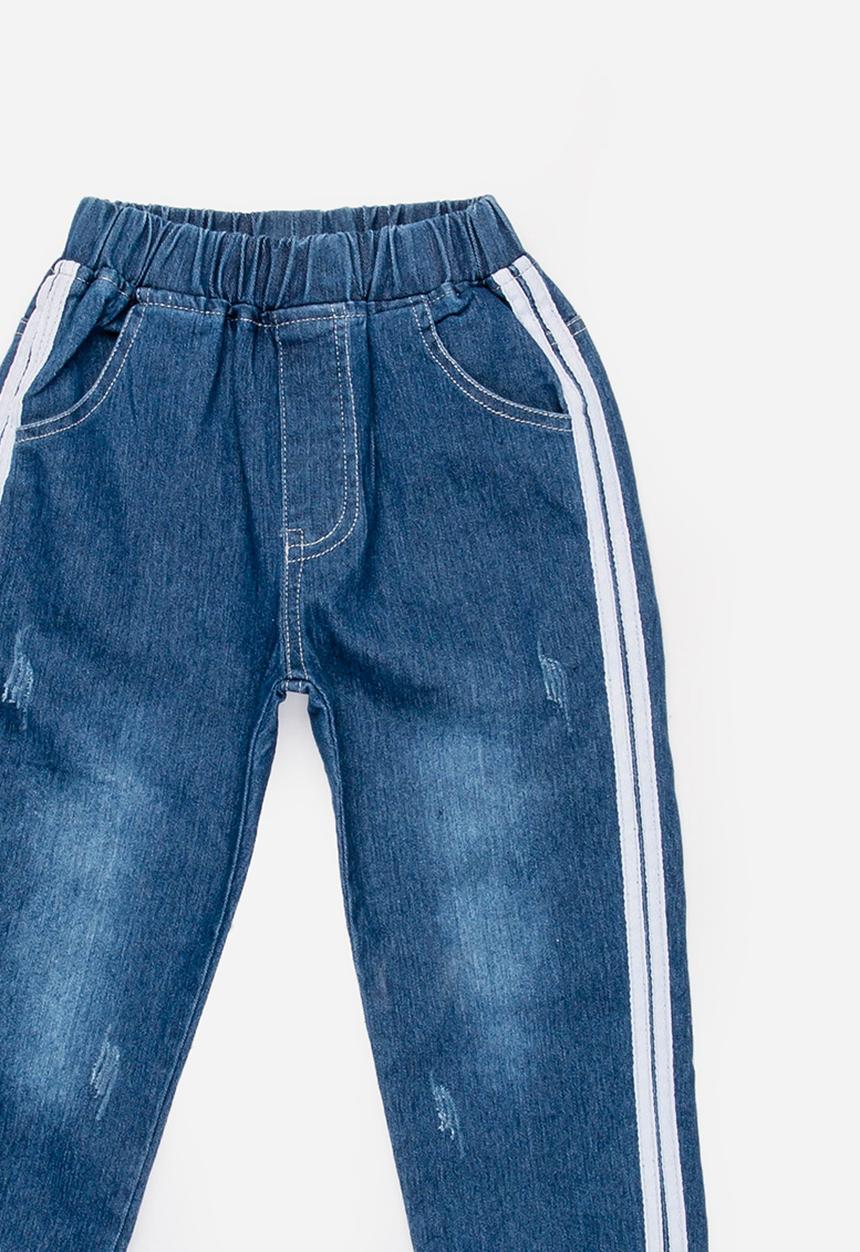 Pop Candy - Racer Stripe Denim Jean Blue