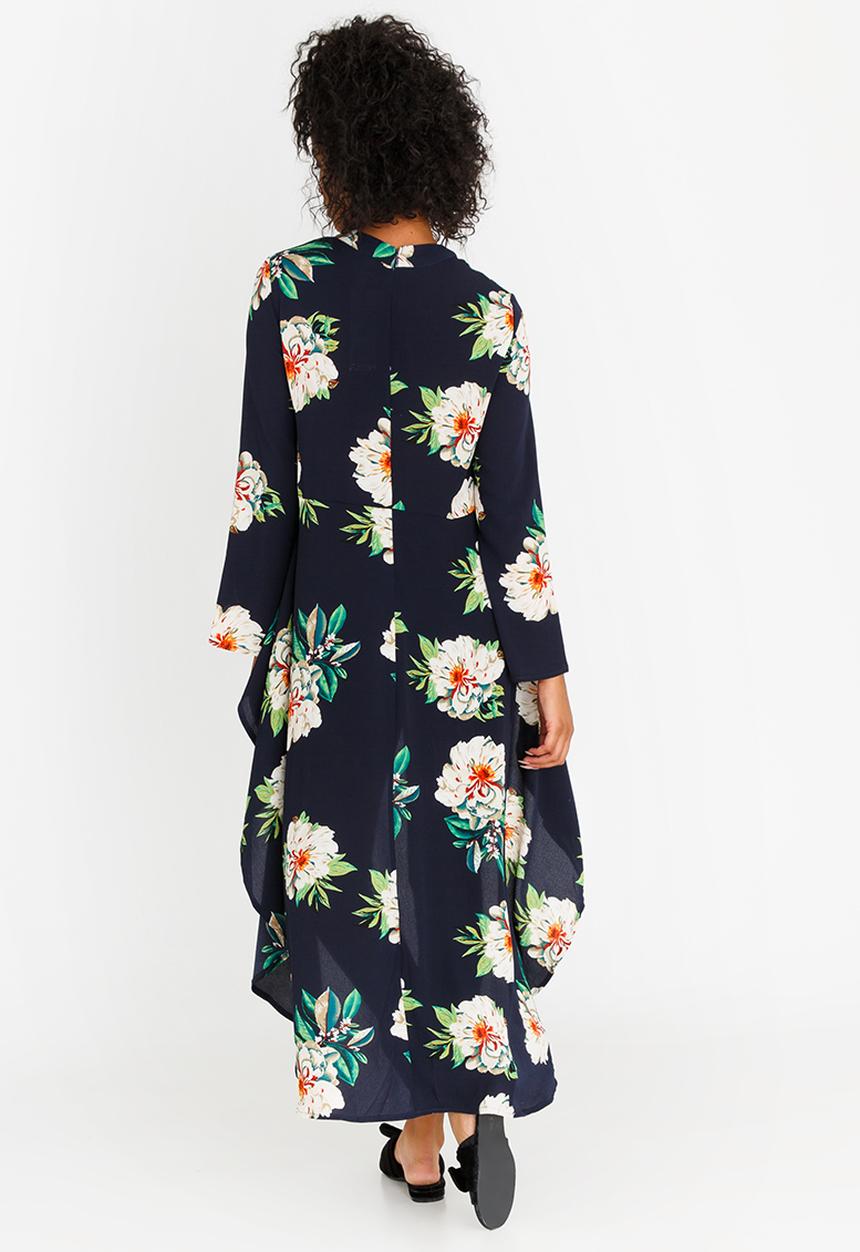 Revenge - Floral High-low Top Navy