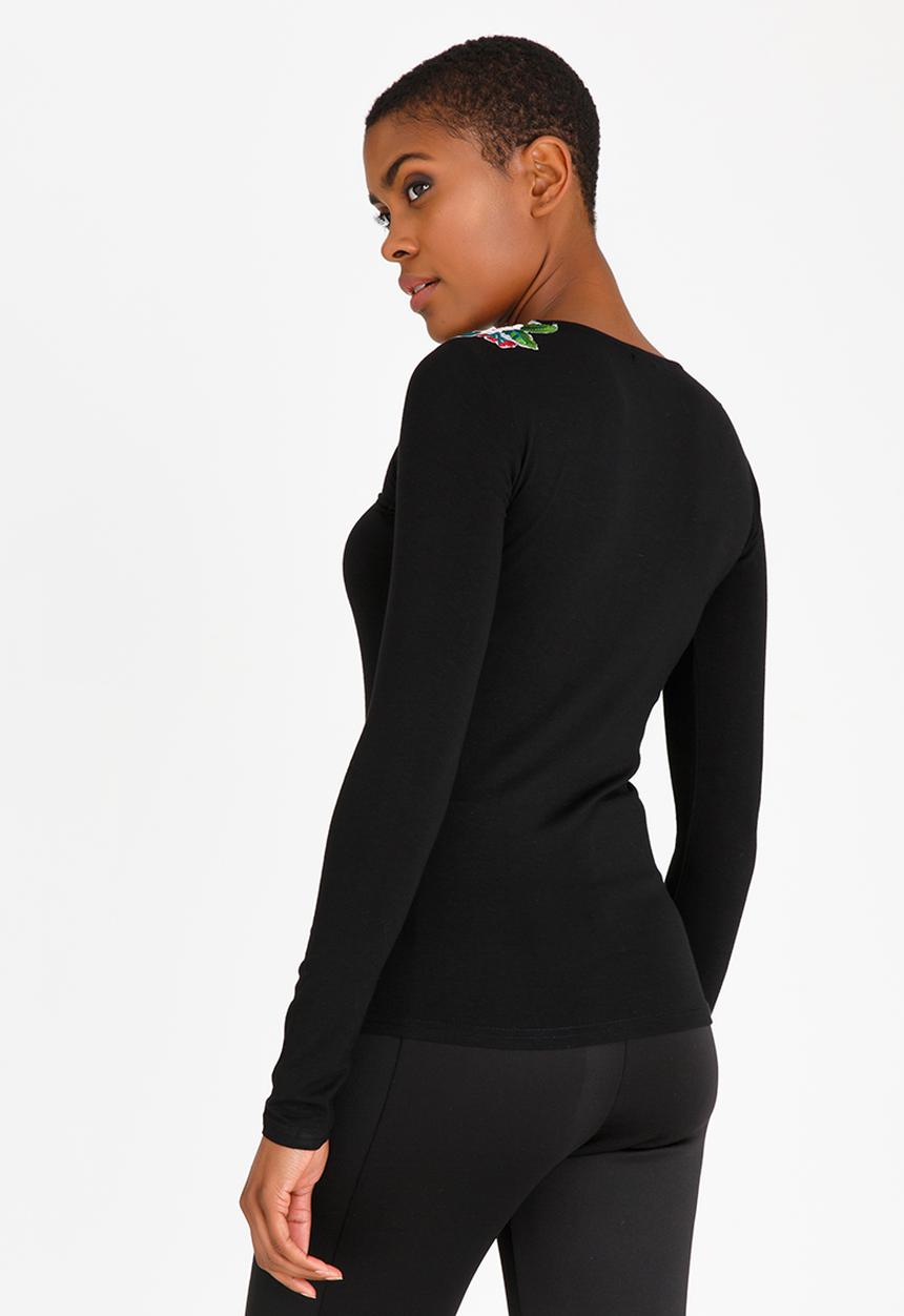 SISSY BOY - Riera Embroidery Detail Top Black