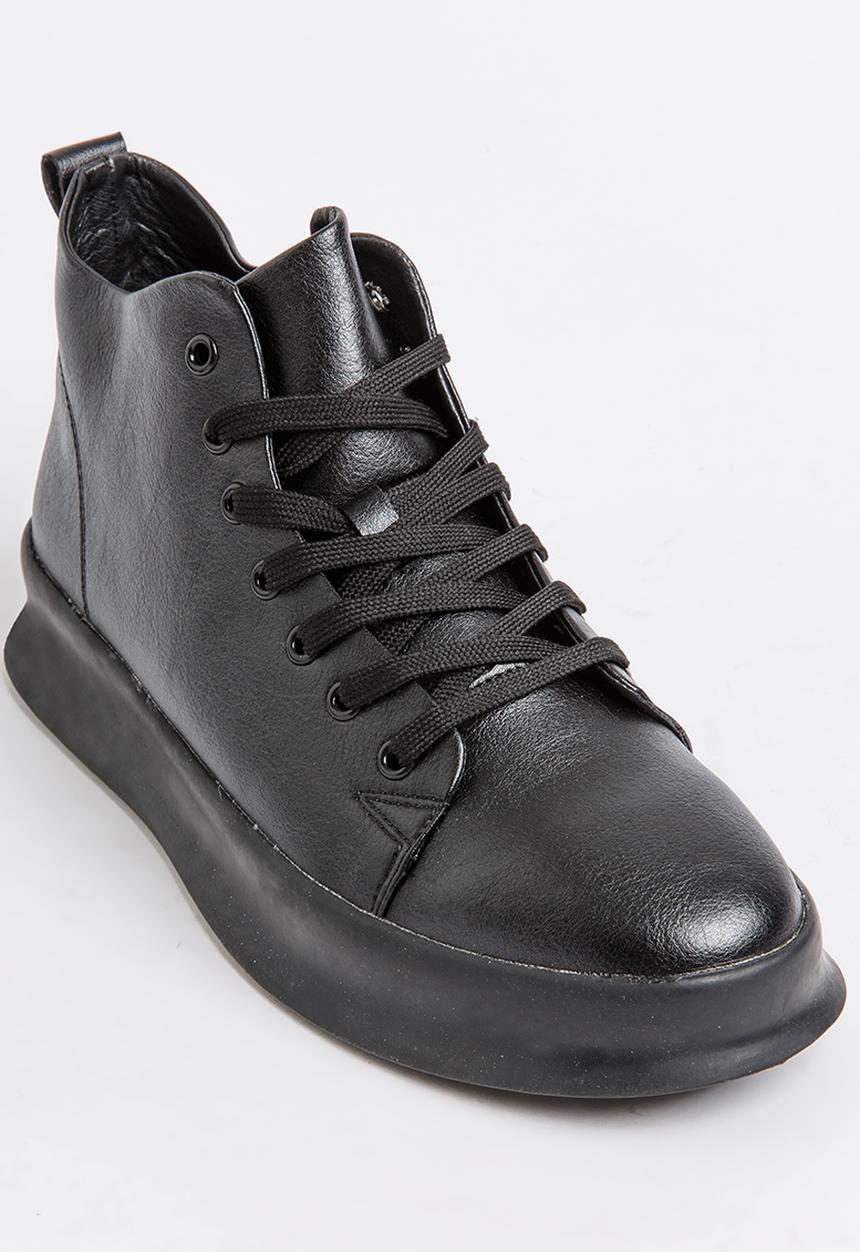 STYLE REPUBLIC - Hi Top PU Sneakers Black