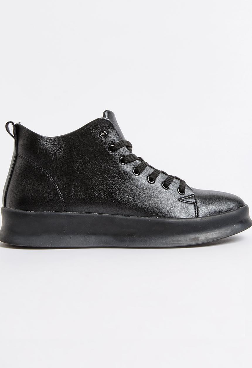 STYLE REPUBLIC - Hi Top PU Sneakers Black
