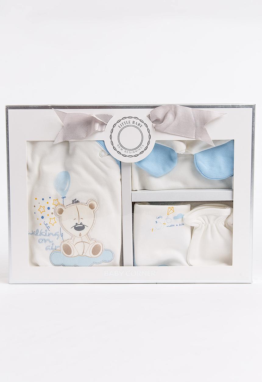 Baby Corner - Boys  4 Pack Bear  Set White