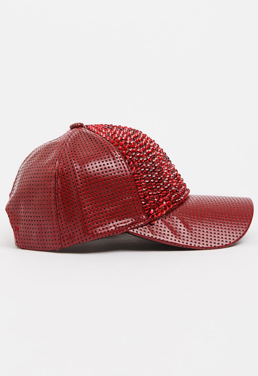 STYLE REPUBLIC - Diamante studded cap - burgundy
