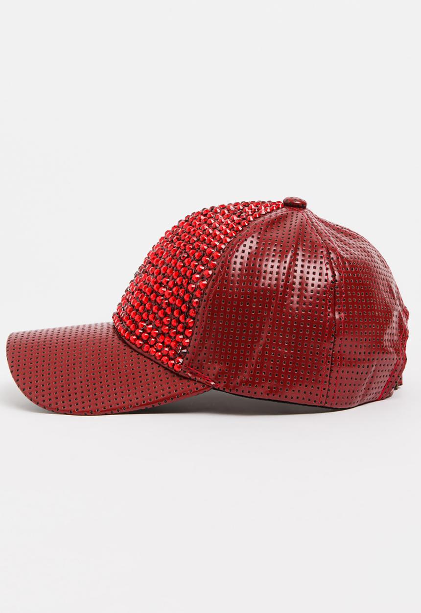 STYLE REPUBLIC - Diamante studded cap - burgundy