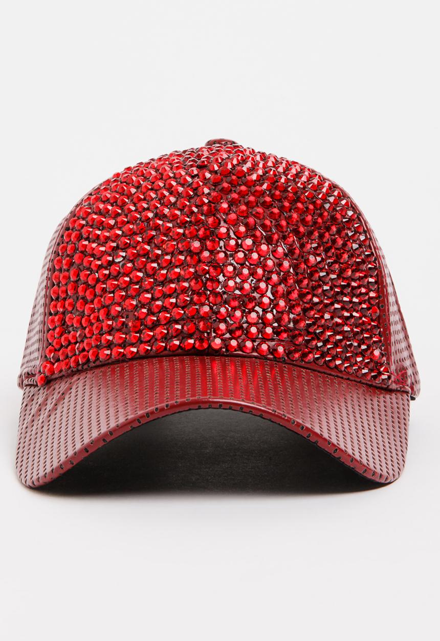 STYLE REPUBLIC - Diamante studded cap - burgundy