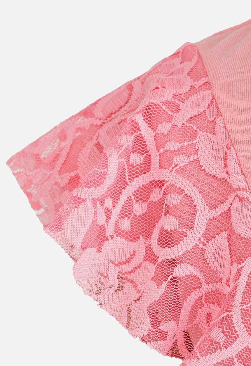 See-Saw - Lace Frill Top Mid Pink