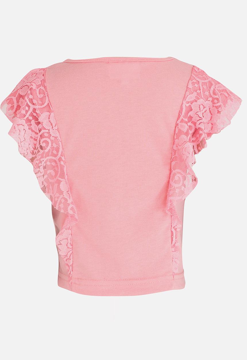 See-Saw - Lace Frill Top Mid Pink