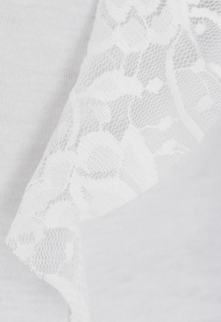 See-Saw - Lace Frill Top White
