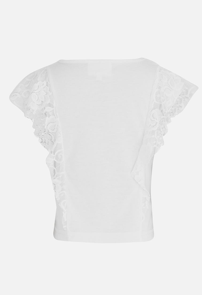 See-Saw - Lace Frill Top White