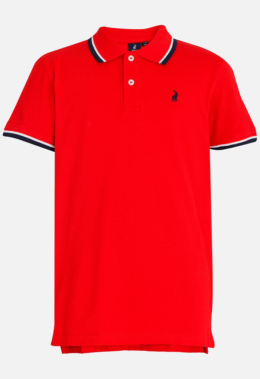 POLO - Warren Contrasted Golfer Red