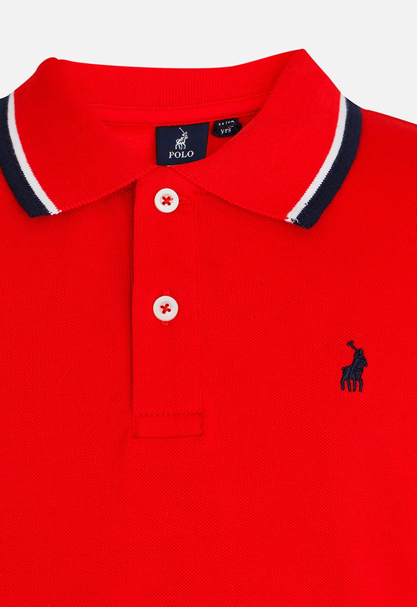 POLO - Warren Contrasted Golfer Red