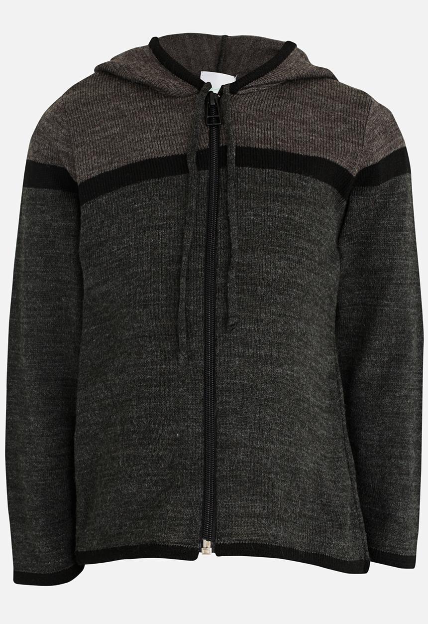 See-Saw - Zip Through Long Sleeve Hoodie Cardigan Charcoal