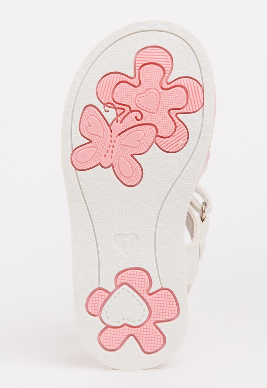 Bubblegummers - Flower Detail Sandals White