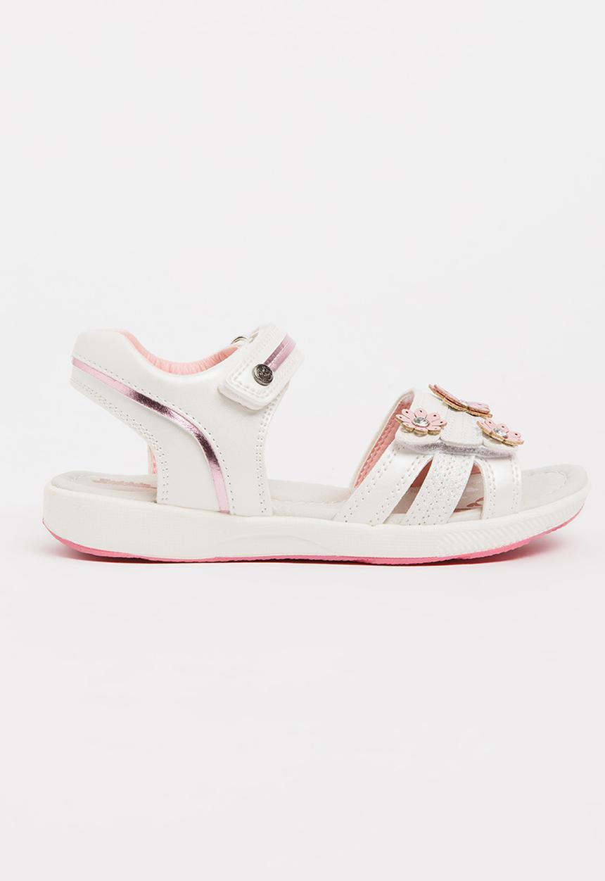 Bubblegummers - Flower Detail Sandals White