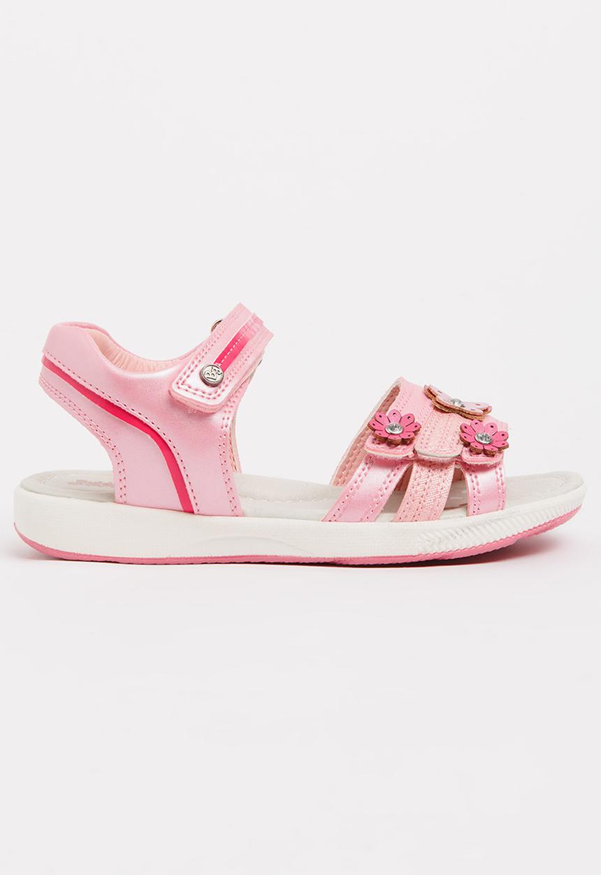 Bubblegummers - Flower Detail Sandals Mid Pink
