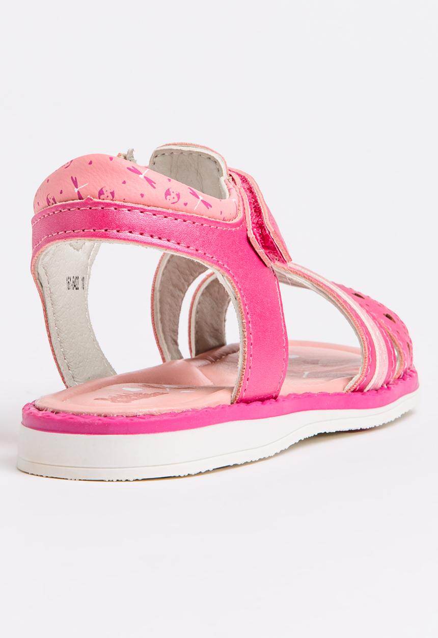 Bubblegummers - Flower Detail Sandals Dark Pink