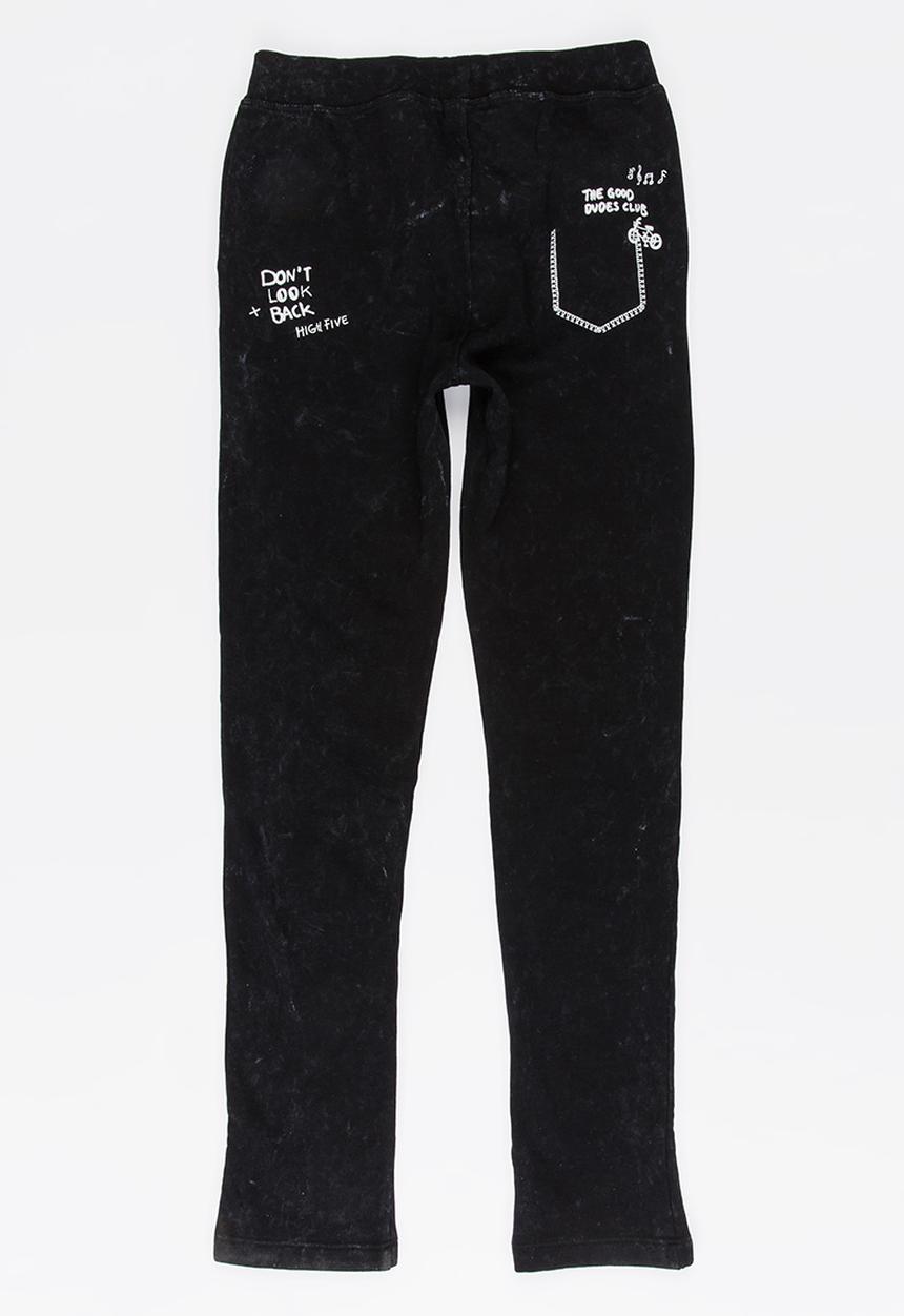 Name It - Boys Printed Sweat Pants Black