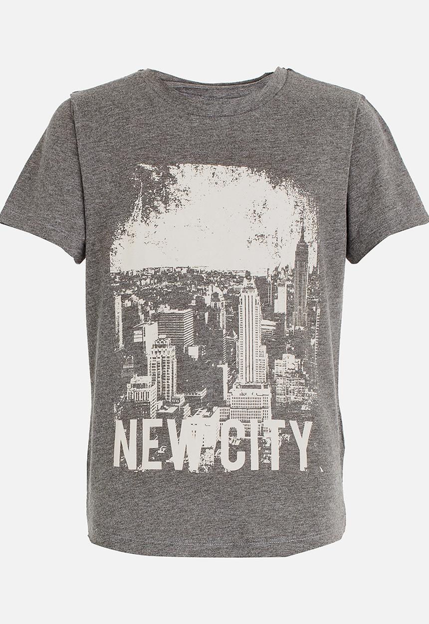 Name It - Boys Printed Tee Dark Grey