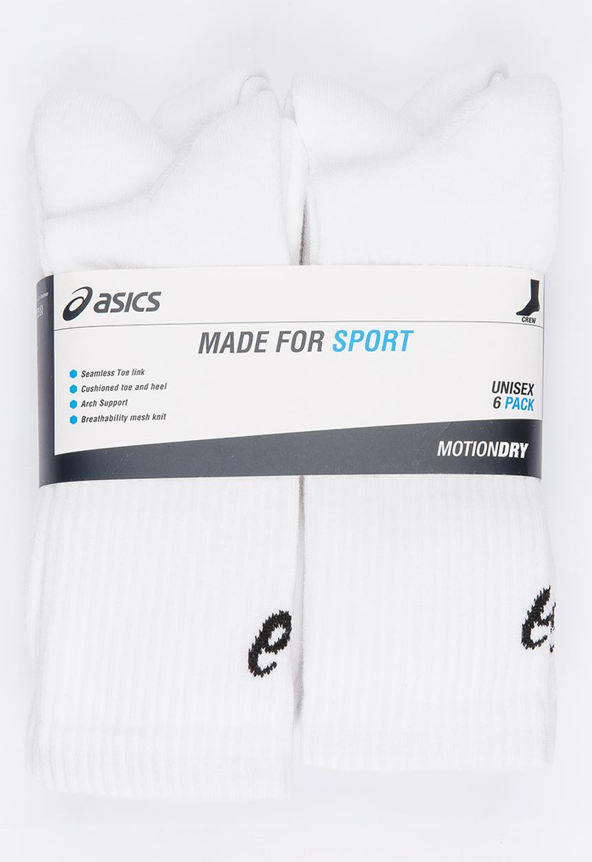 ASICS - Crew 6 Pack Socks White