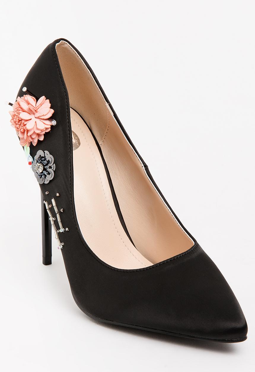 Footwork - Sky Beaded Stiletto Heels Black