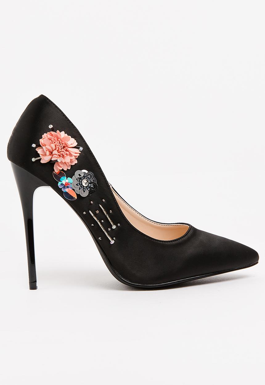 Footwork - Sky Beaded Stiletto Heels Black