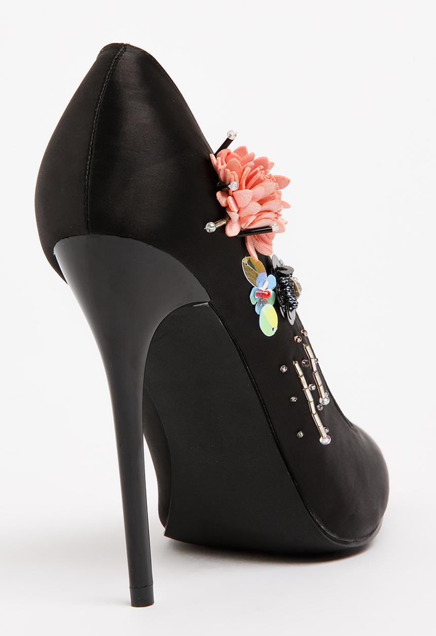 Footwork - Sky Beaded Stiletto Heels Black