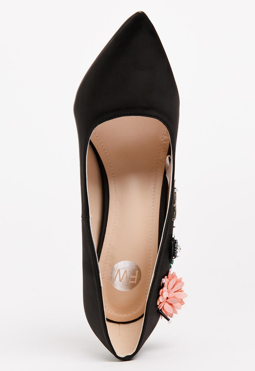 Footwork - Sky Beaded Stiletto Heels Black