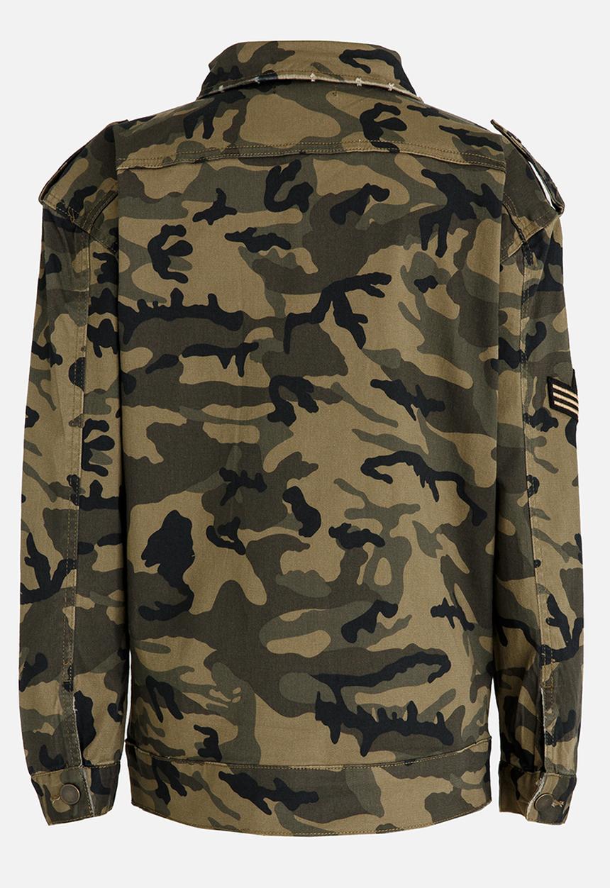 Name It - Girls Oversize Camo Jacket Khaki Green