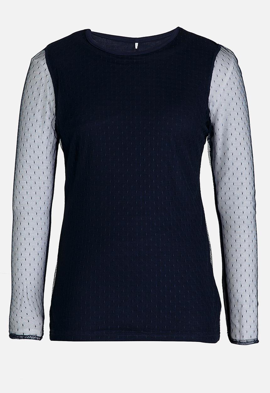 Name It - Girls Colour Block Top Dark Blue