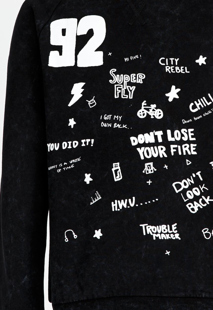 Name It - Boys Printed Sweater Black