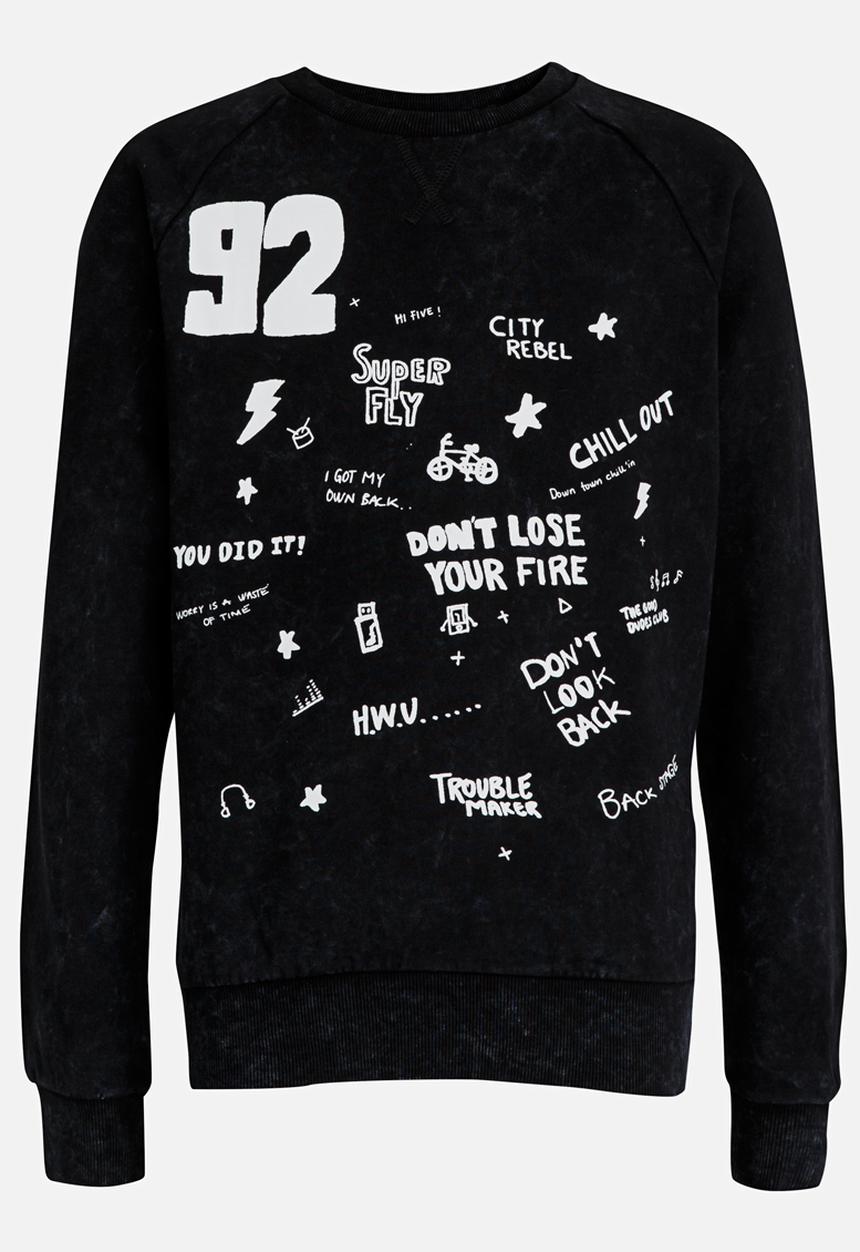 Name It - Boys Printed Sweater Black