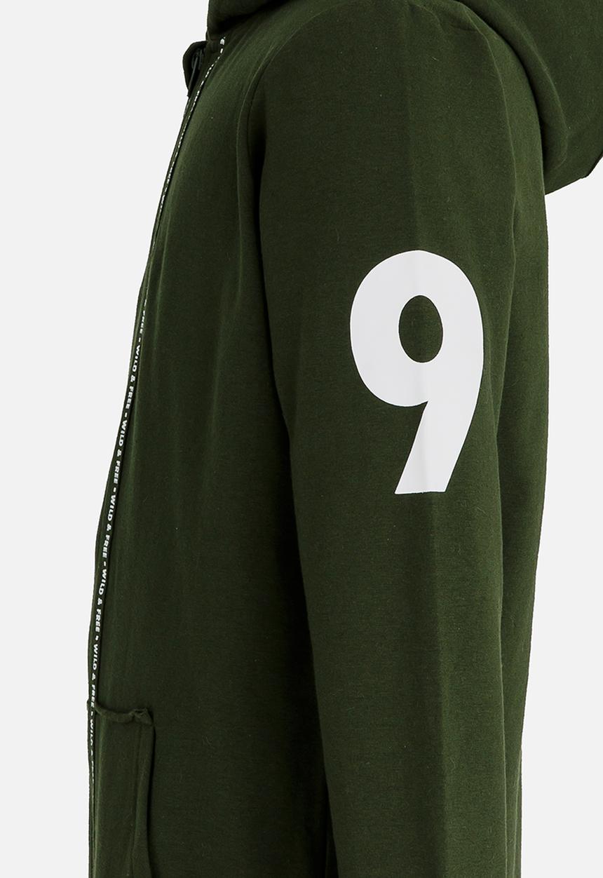 Name It - Boys Printed Hoodie Khaki Green