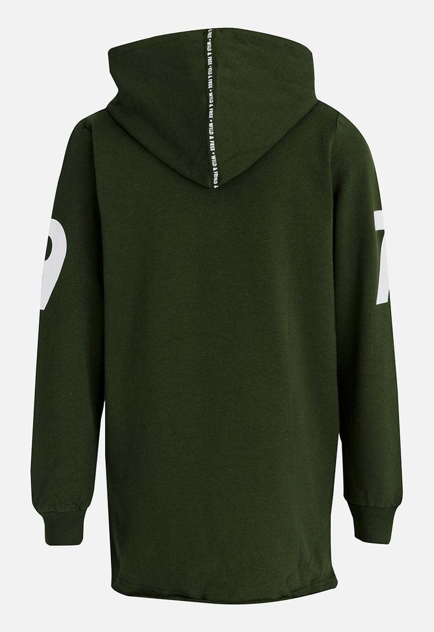 Name It - Boys Printed Hoodie Khaki Green