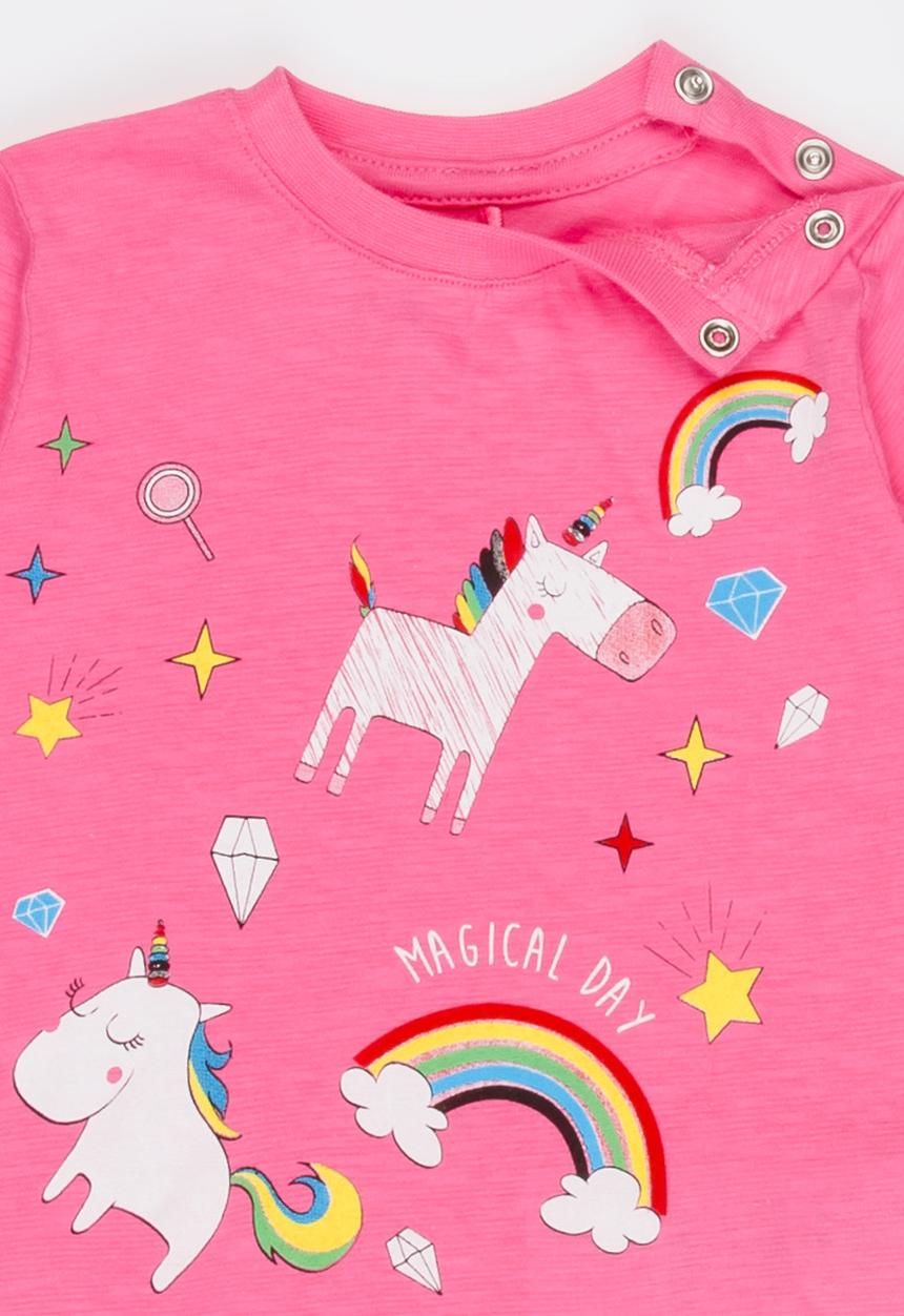 Soobe - Girls Printed Long Sleeve Tee Mid Pink