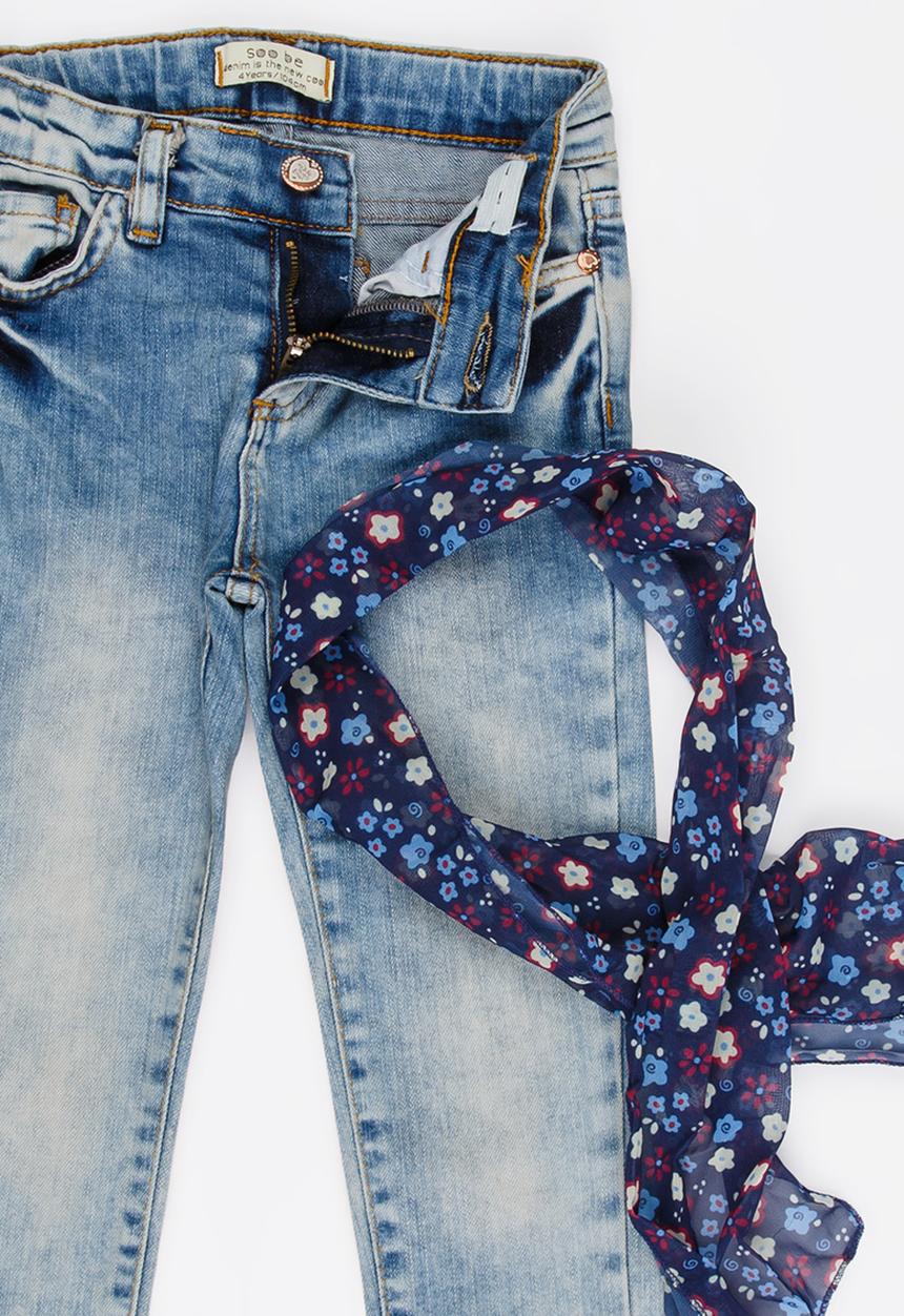 Soobe - Girls Straight Leg Jean Mid Blue